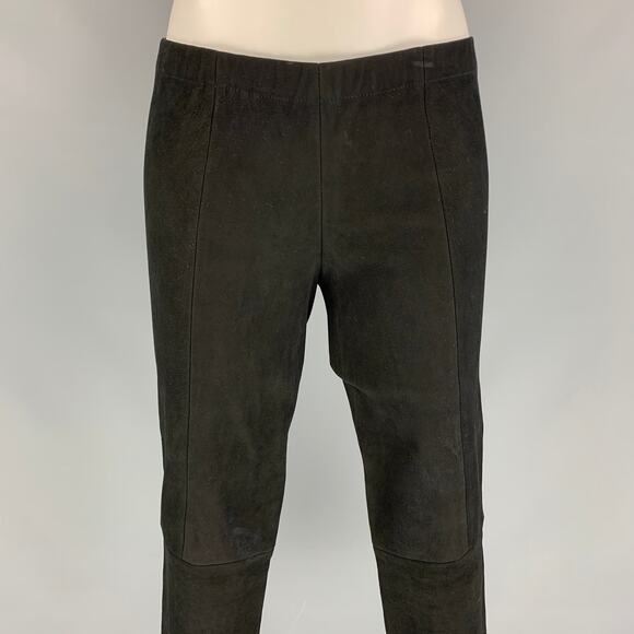 GARY GRAHAM Size 6 Black Suede Capri Casual Pants - Picture 2 of 5